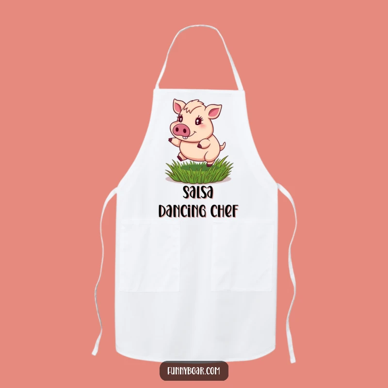 Funny Boar Apron: Chef's Joyful Bouncing Boar Kitchen Attire