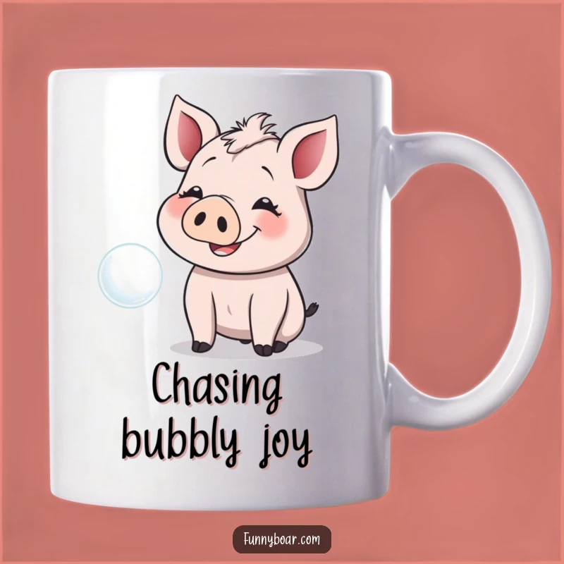Funny Giggling Boar Mug: Playful Pig Art, Perfect Funny Gift for a Happy Heart