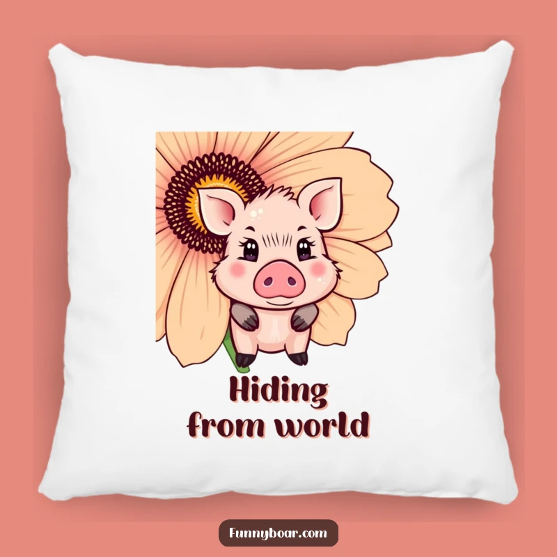 Funny Shy Boar Pillow: Soft Cute Pig, Comfy and Funny Gift