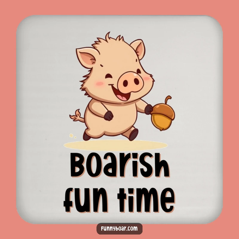 Funny Boar Coaster: Protect Surfaces with Hilarious Short-Legged Boar