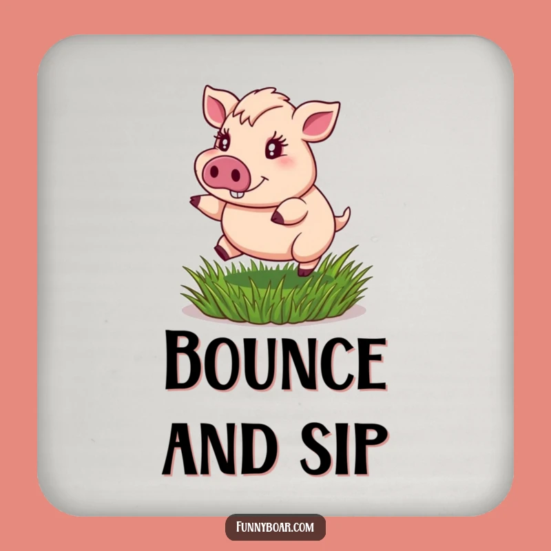 Funny Boar Coaster: Bouncing Boar Joyful Surface Protector