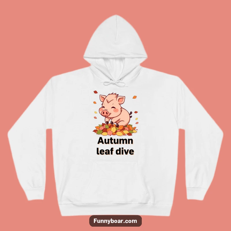 Funny Autumn Boar Hoodie: Cozy Pig Art, Perfect Funny Gift for Crisp Days