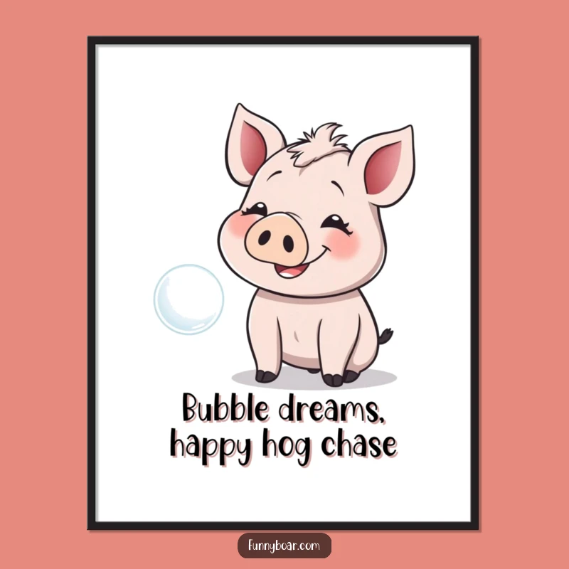 Funny Free Printable Wall Art: Giggling Boar Bubble Downloadable Decor
