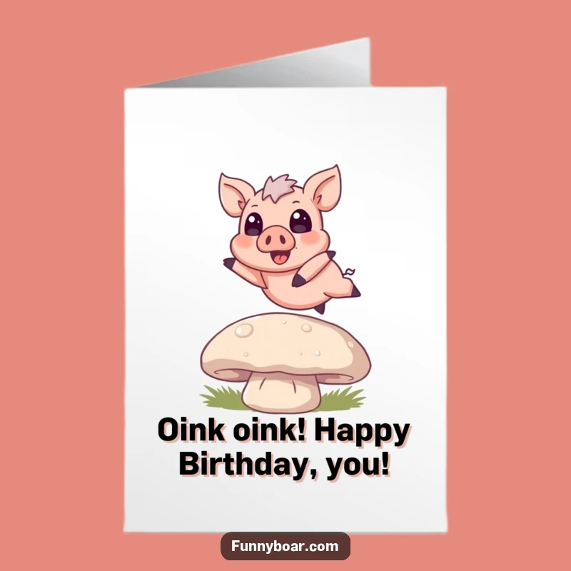 Free Printable Birthday Card: Funny Jumping Boar Design for a Hilarious Downloadable Gift