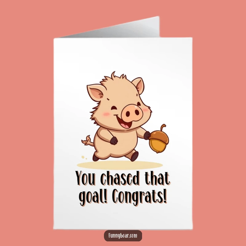 Free Printable Congratulations Card: Boar's Acorn Chase for Big Wins