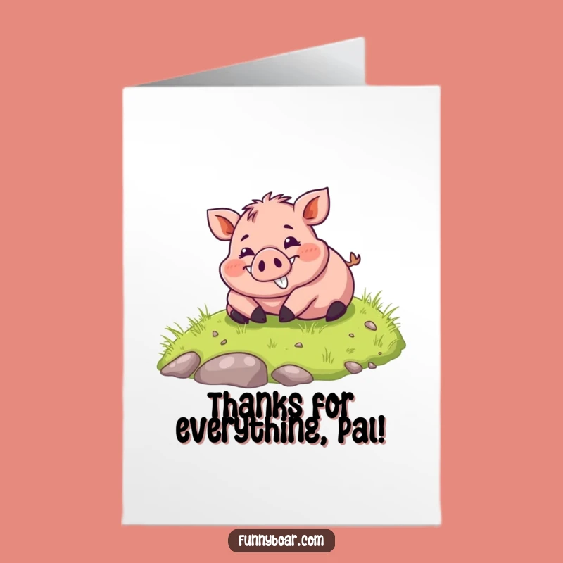 Free Printable Thank You Card: Rolling Boar Design for a Funny Downloadable Gift