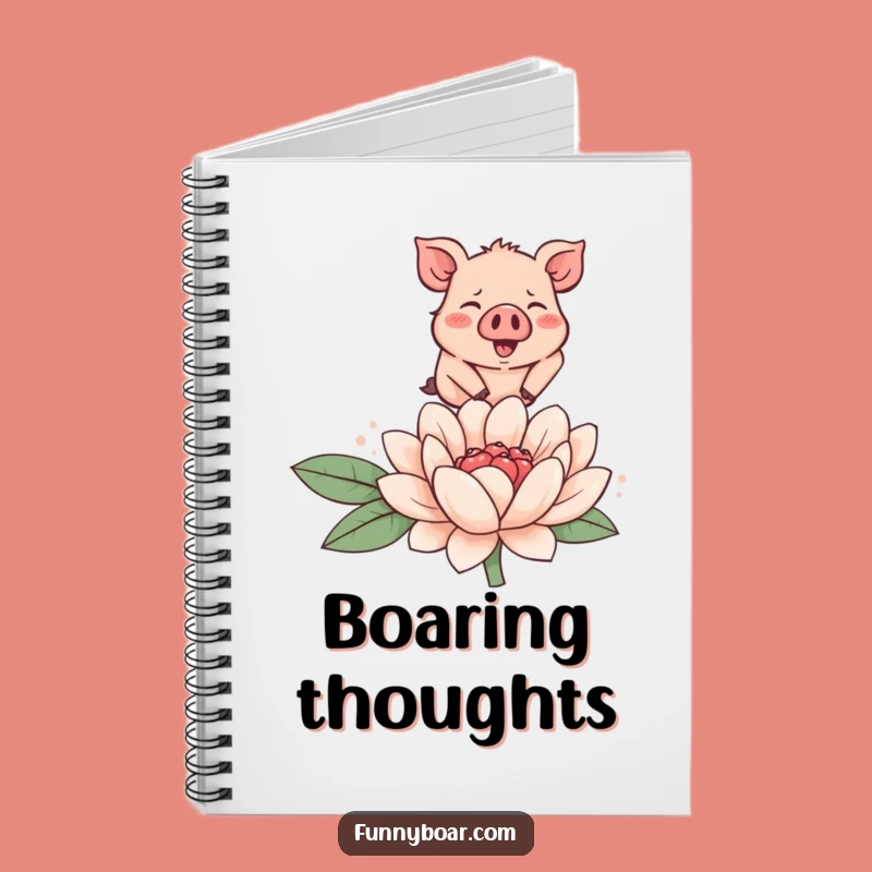 Funny Boar Flower Notebook: Cute Cartoon Journal for Nature Notes