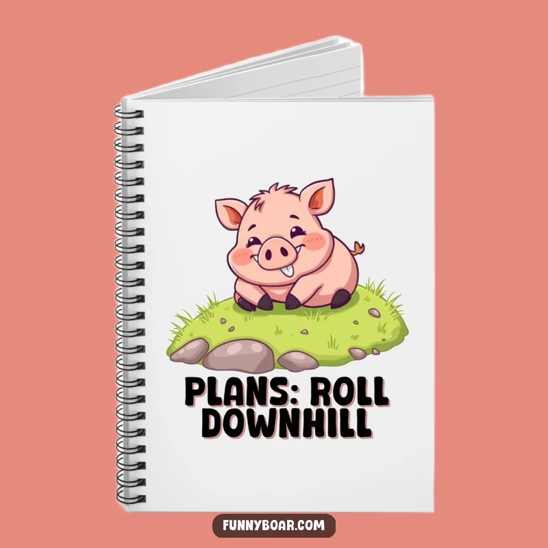 Funny Rolling Boar Notebook: Chubby Pig Journal, Ideal Funny Gift for Note-Takers