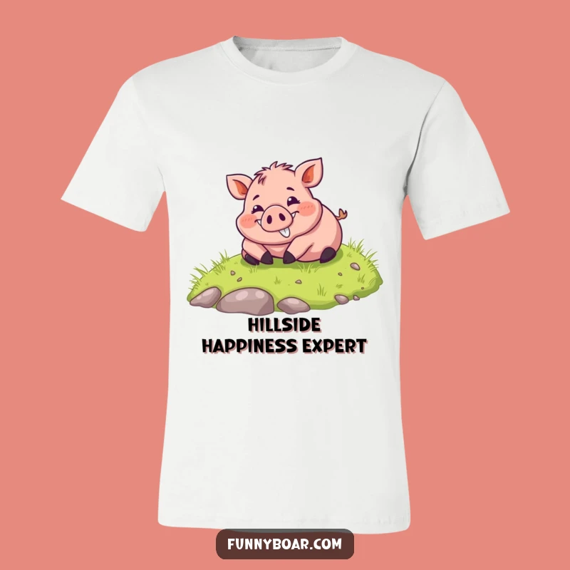 Funny Rolling Boar T-Shirt: Chubby Pig Design, Ideal Funny Gift for Joyful People